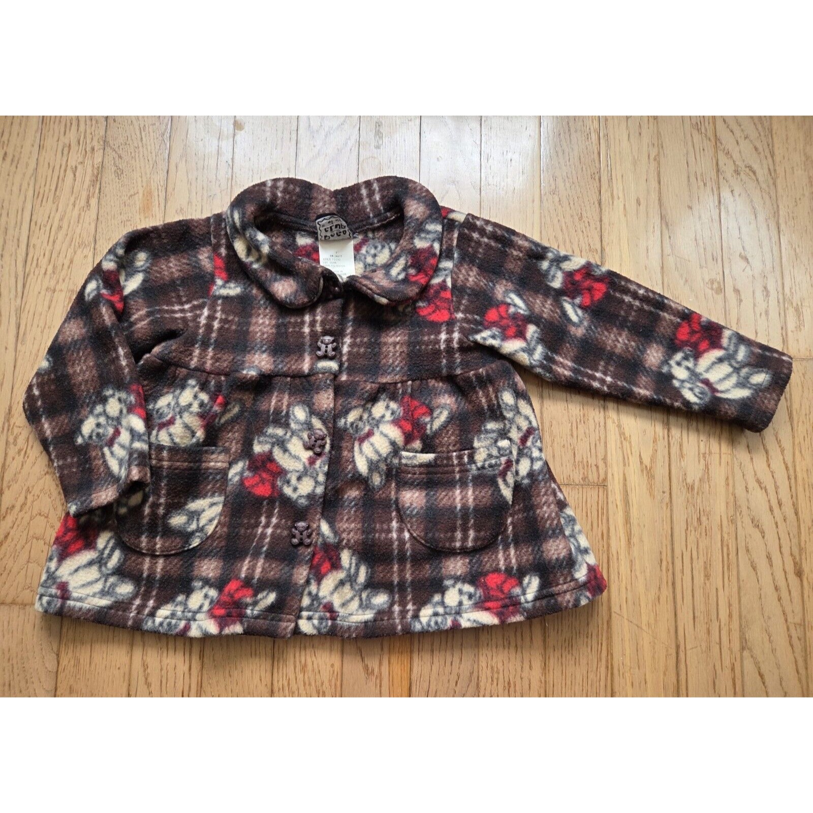 Pogo Club Of Ny Teddy Bear Fleece Button Jacket 3t